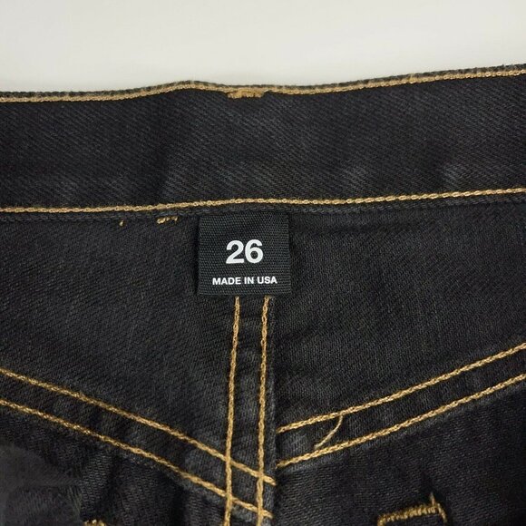 Wardrobe.NYC Womens Slim Skinny Jeans Black Wash Pockets Button Fly Denim 26 New - Picture 6 of 12